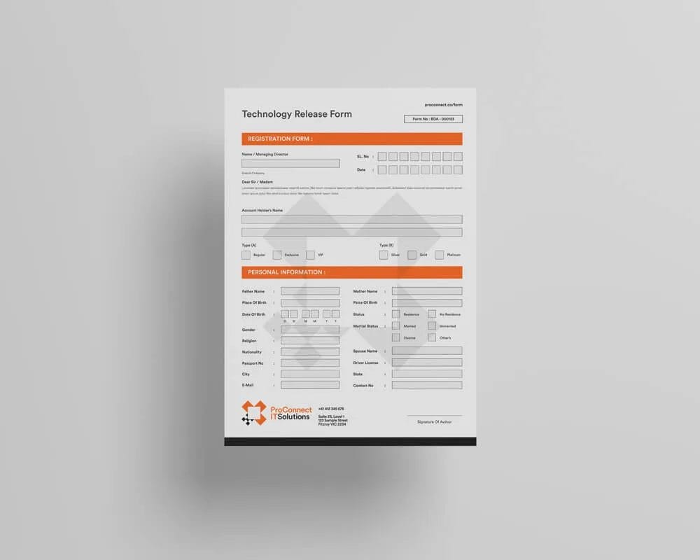 Pro Connect Solutions Business Form