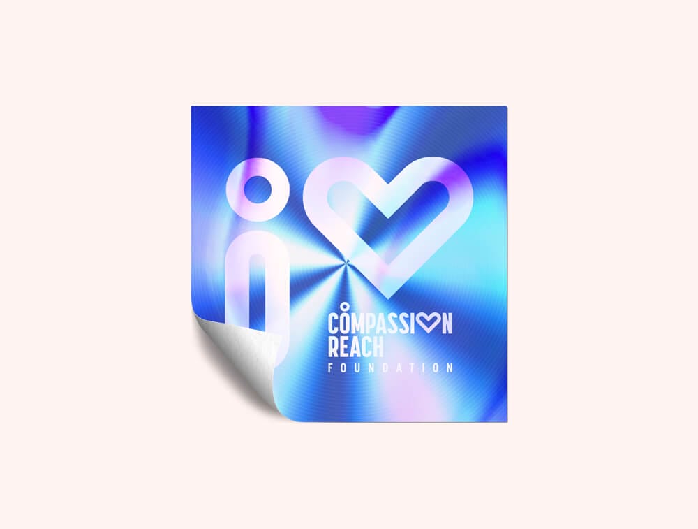Compassion Holographic Sticker Square